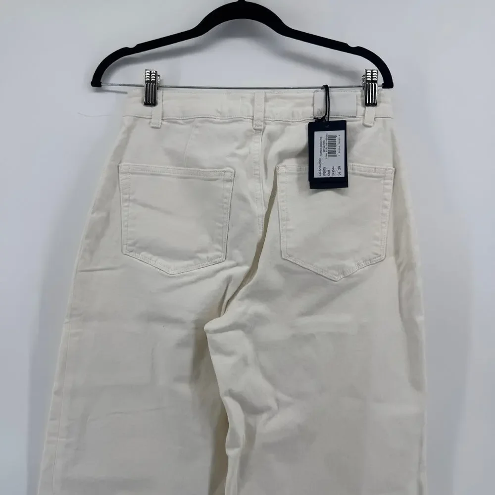 Paige Harper Ankle With Vintage Set in pockets Sz29 NWT Wide Leg High Rise White - Picture 5 of 14